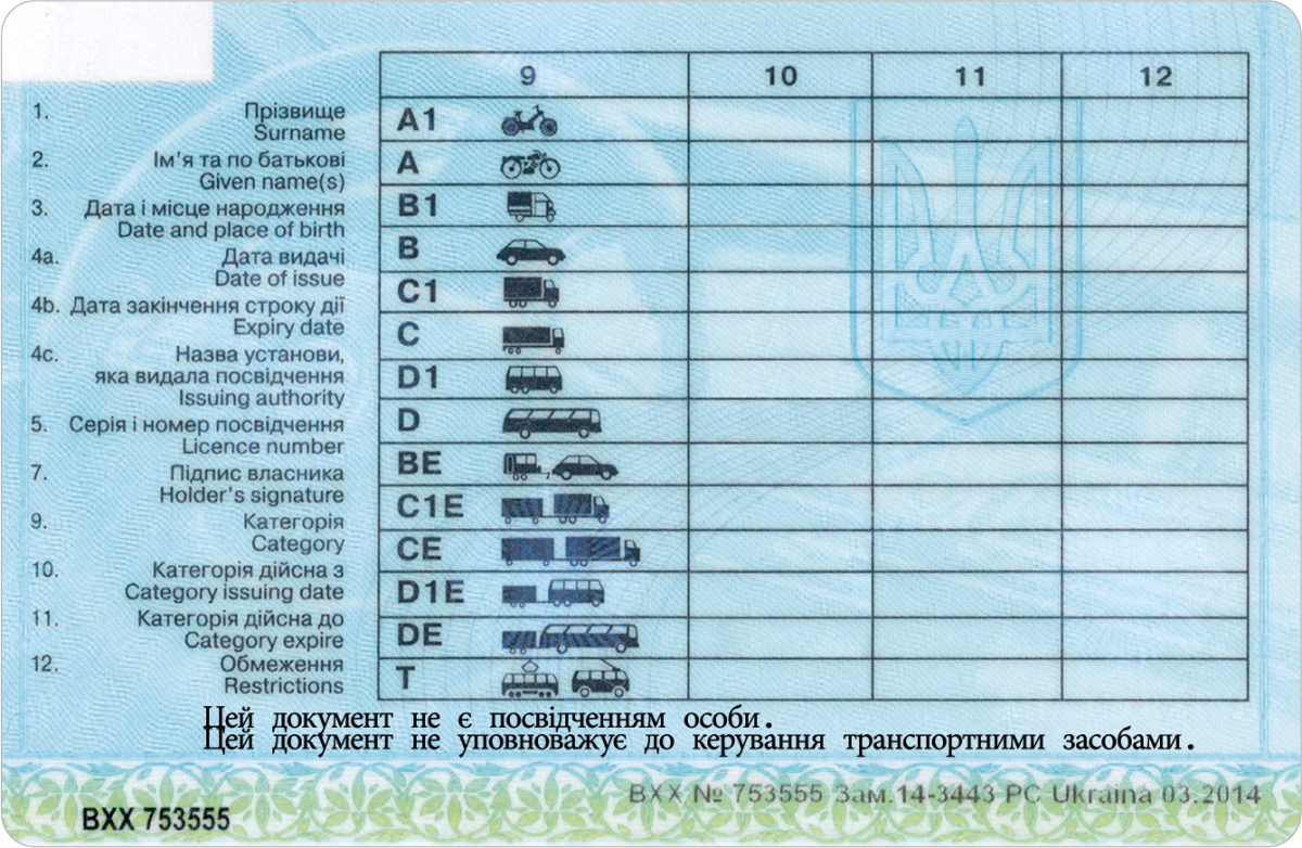 Ukraine Fake Driving License
