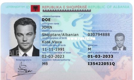 Albania Fake Id Card Scannable