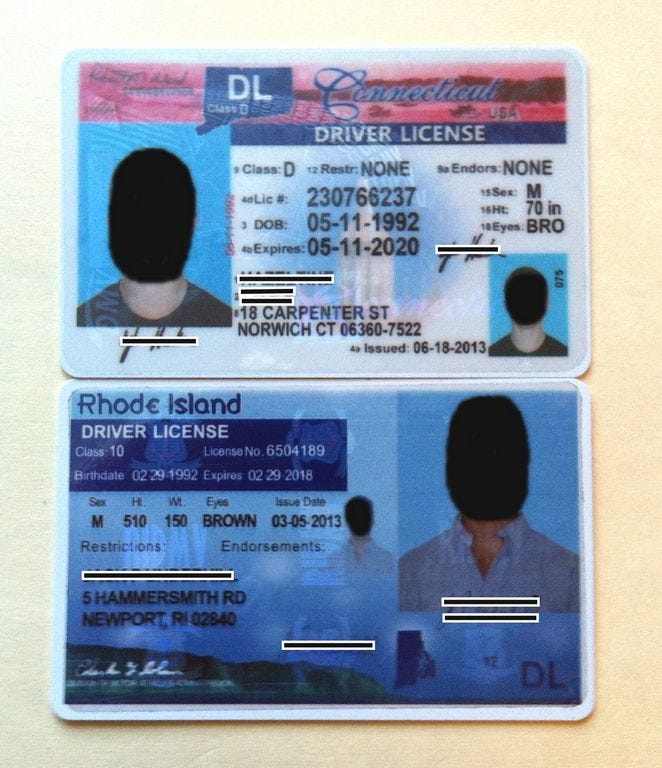 buying a fake id