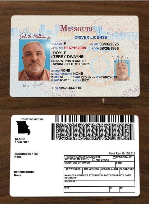 fake id front and back