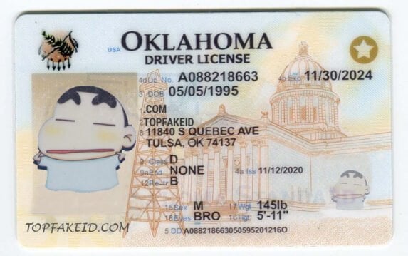Oklahoma Scannable Fake Id Front And Back